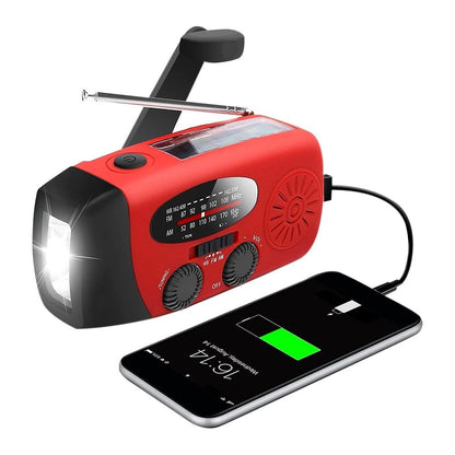 Belro All-in-One Emergency Radio with solar power, built-in power bank, and audio features for versatile emergency use.