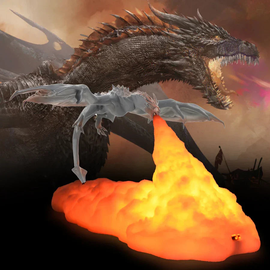 Belro fire-breathing dragon lamp, electronic night light with detailed dragon design and glowing LED features.