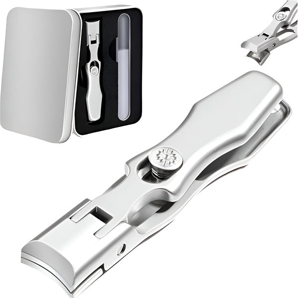 Belro travel nail clipper in black with stainless steel blades, compact and portable nail grooming tool for on-the-go nail care.