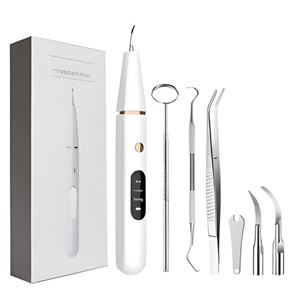 Belro ultrasonic scaler for dental cleaning, showing the sleek electronic device with control buttons and a handpiece attached.