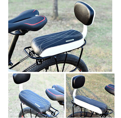 Belro bicycle luggage rack mounted on a bike, outdoor setting, sturdy metal design for carrying bags or gear.