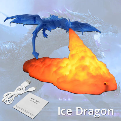Belro fire-breathing dragon lamp, a night light with a detailed dragon design providing ambient lighting.