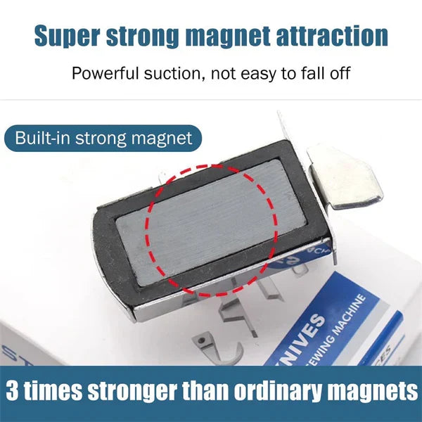 Magnetic seam guide for men's clothing by Belro, featuring a sleek design with magnetic attachment for precise sewing alignment.
