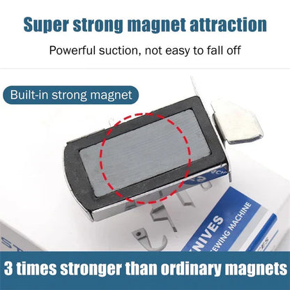 Magnetic seam guide for men's clothing by Belro, featuring a sleek design with magnetic attachment for precise sewing alignment.