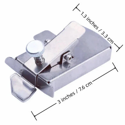 Magnetic seam guide for men's clothing by Belro, showing a close-up of the magnetic tool used for sewing and garment alignment.