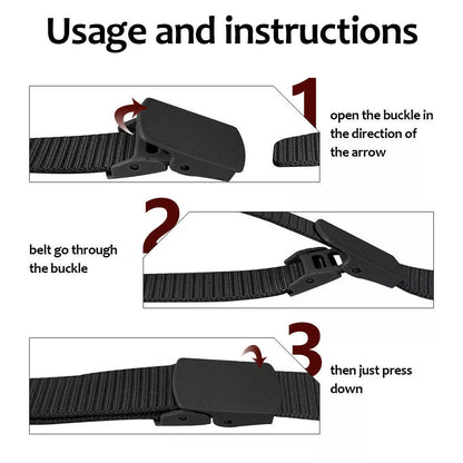 Men's military nylon canvas belt with plastic buckle, breathable webbing, and tactical design by Belro.