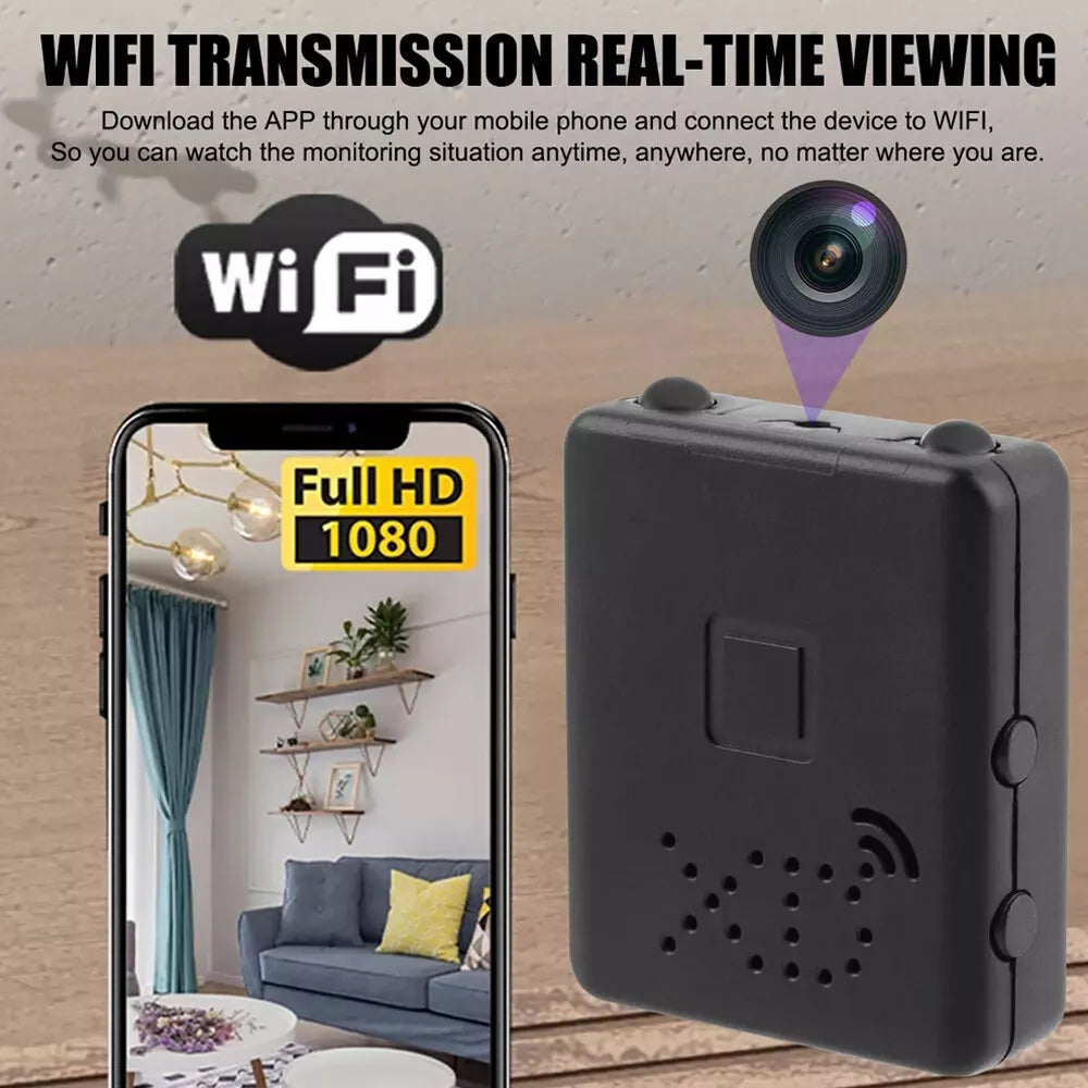 Belro Micro HD video camera with WiFi, audio, motion detection, and night vision, designed for security and surveillance.