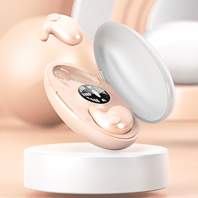 Belro IPX5 waterproof Bluetooth wireless headphones resting on a desk with ear cushions and control buttons visible.