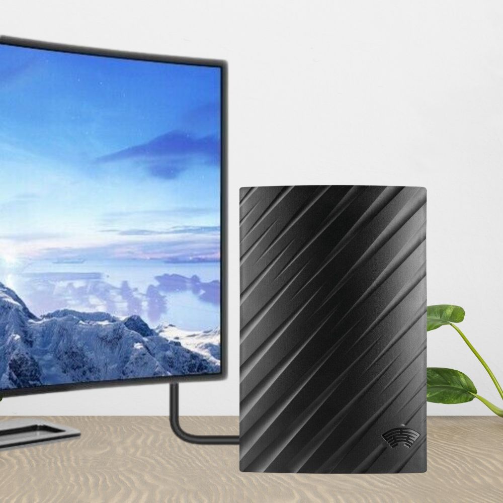 Belro Long Range Indoor HDTV 4K Digital Antenna showing sleek design and connection ports for clear 4K TV reception