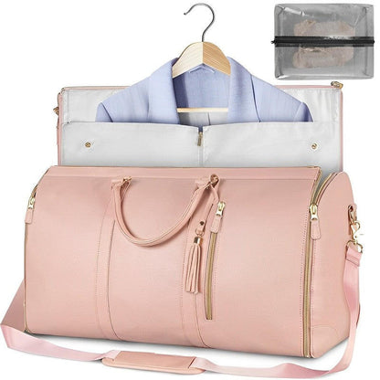 Belro travel bag for women and men, stylish luggage with multiple compartments, shown in black with handle and wheels.