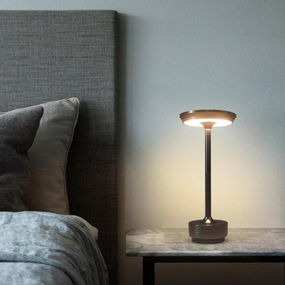 Belro portable cordless table lamp with adjustable light intensity, compact desk lighting solution for versatile use.