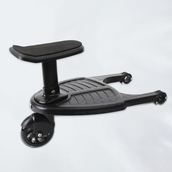 Belro universal stroller board attached to a stroller, designed for sports and outdoor use, providing extra support for children.