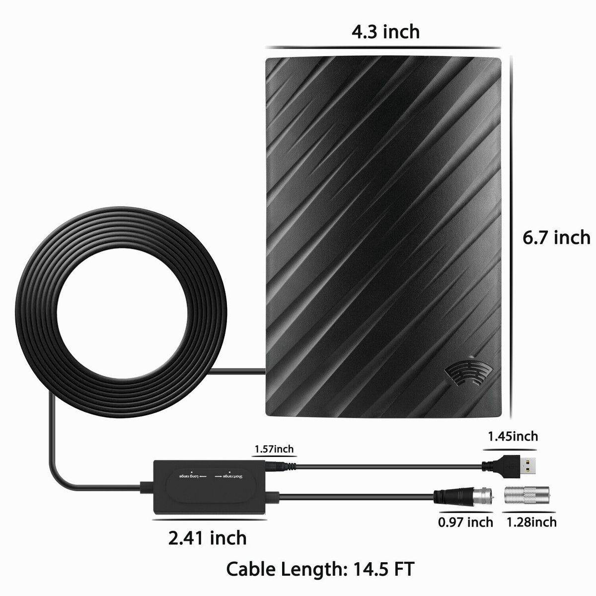 Belro Long Range Indoor HDTV 4K Digital Antenna displaying its sleek design for clear TV reception