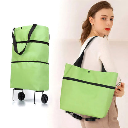 Belro foldable shopping cart with durable bag and collapsible frame, ideal for carrying groceries and everyday errands.