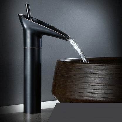 Belro Waterfall Antique Faucet showing smooth, curved spout and vintage bronze finish on a tools and hardware product image.