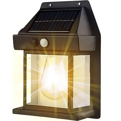 Belro outdoor solar LED lights with motion sensor illuminating a garden pathway at dusk