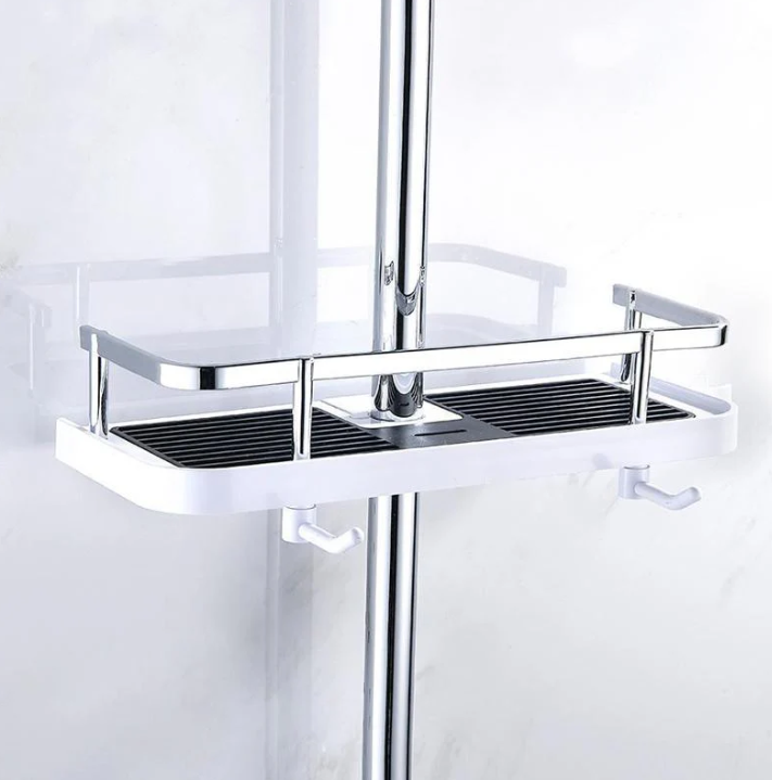 Belro space-saving shower rack with multiple shelves, ideal for organizing bathroom essentials in a compact design.