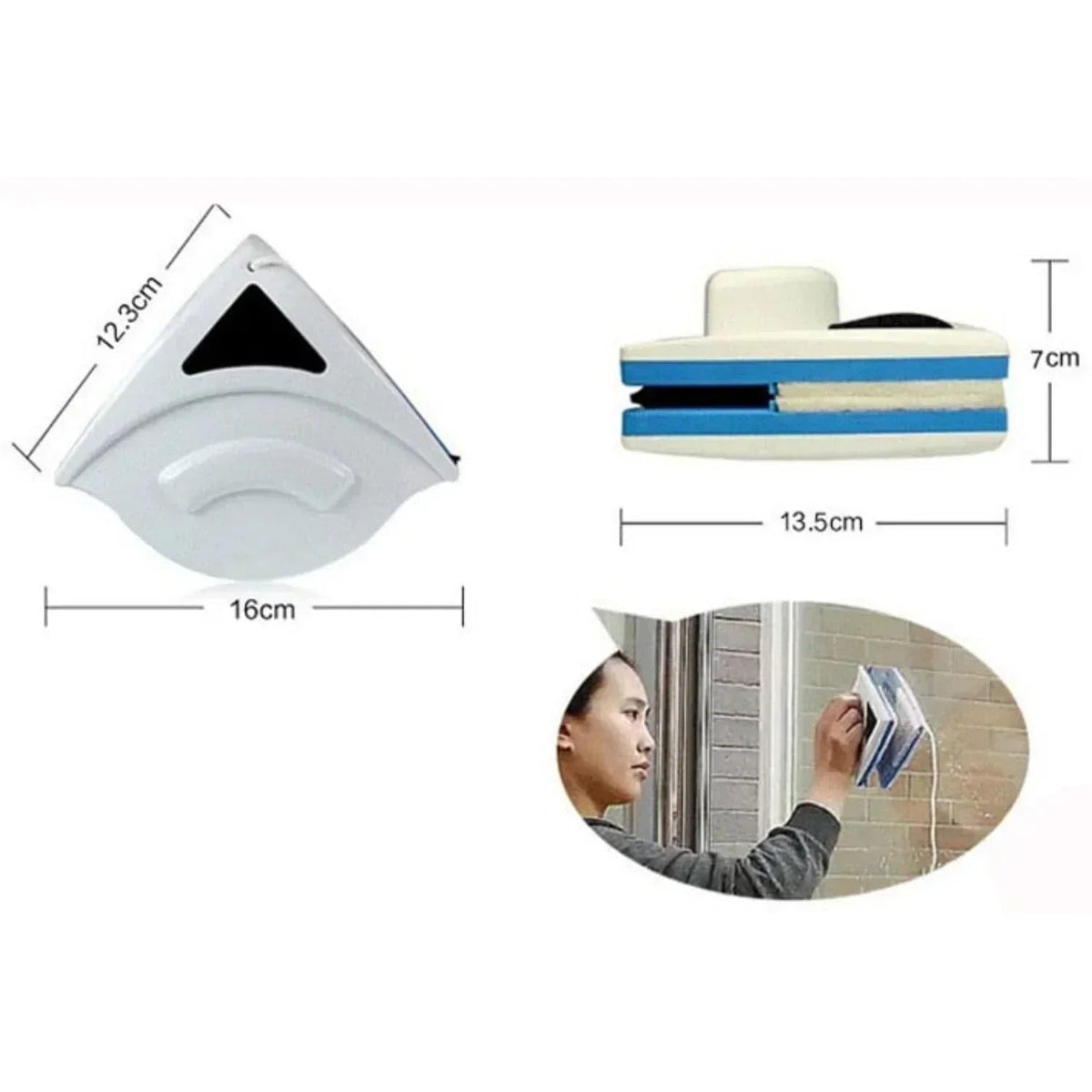 Belro magnetic window cleaner tool for double-sided cleaning, designed for efficient and safe glass cleaning.