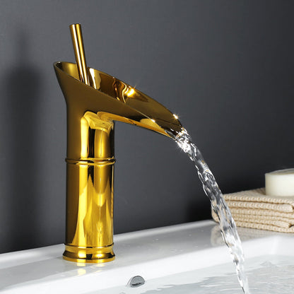 Belro Waterfall Antique Faucet for tools and hardware, showing its vintage brass finish and elegant waterfall spout design.