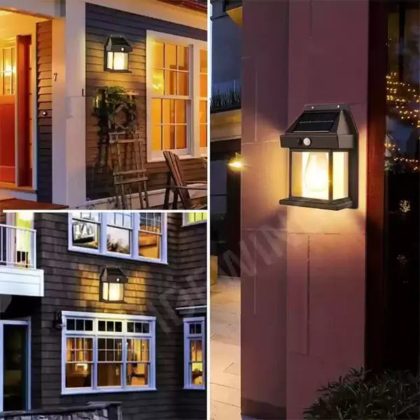 Belro outdoor solar LED light with motion sensor illuminating a garden at night, ideal for home and garden outdoor security.