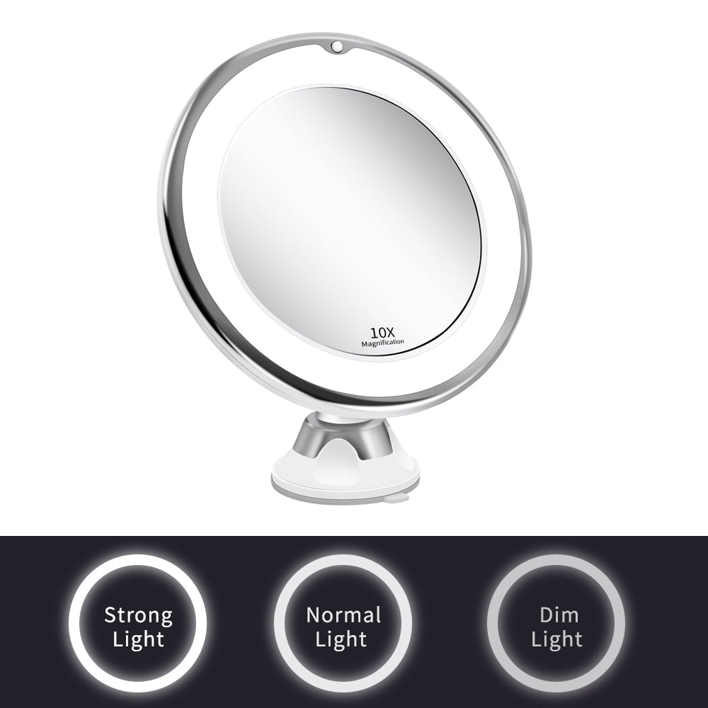 Belro LED make-up mirror with built-in lighting, compact design, and adjustable brightness for precise beauty application.