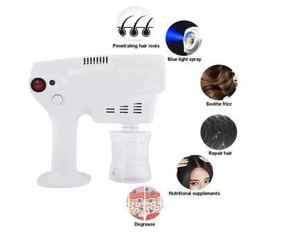 Belro handheld hair steamer with nano mist for salon-quality hair treatment and moisture enhancement.
