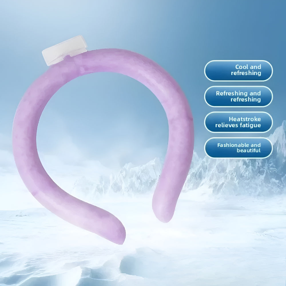 DecorsDeluxe wearable neck cooling ring, a personal cooling device for summer heat relief, with a sleek, adjustable design.