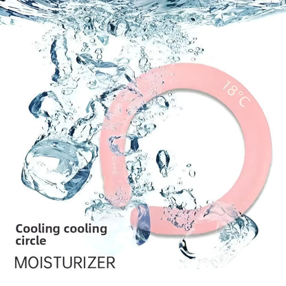 DecorsDeluxe wearable neck cooling ring, a personal cooling device designed for summer heat relief, worn around the neck for cooling comfort.