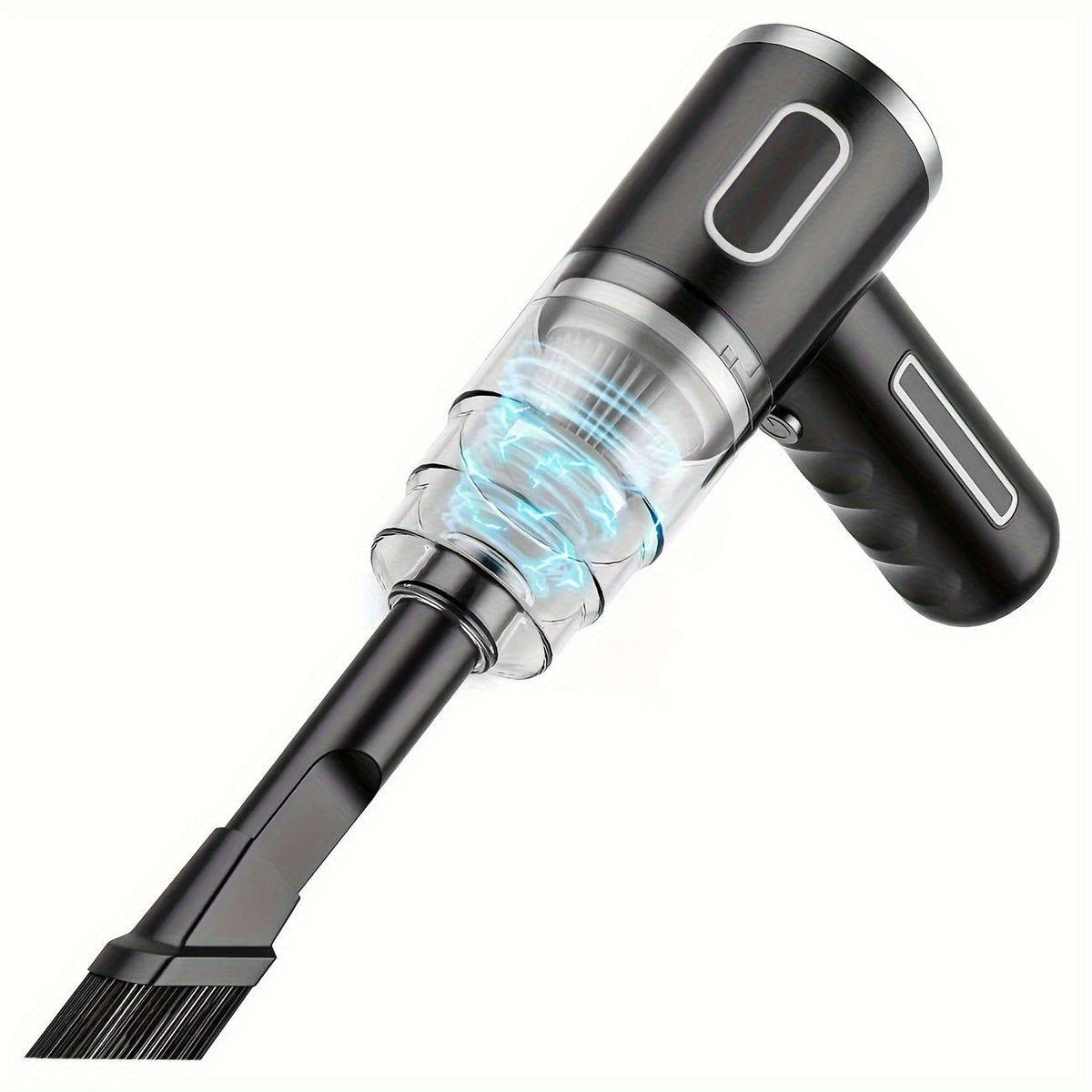 Belro portable USB rechargeable vacuum cleaner for car and home, compact handheld design with dust collection chamber.