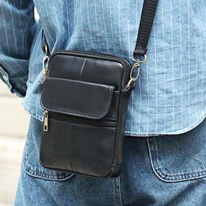 Small leather shoulder bag for men by Belro, stylish messenger bag with adjustable strap and compact design.