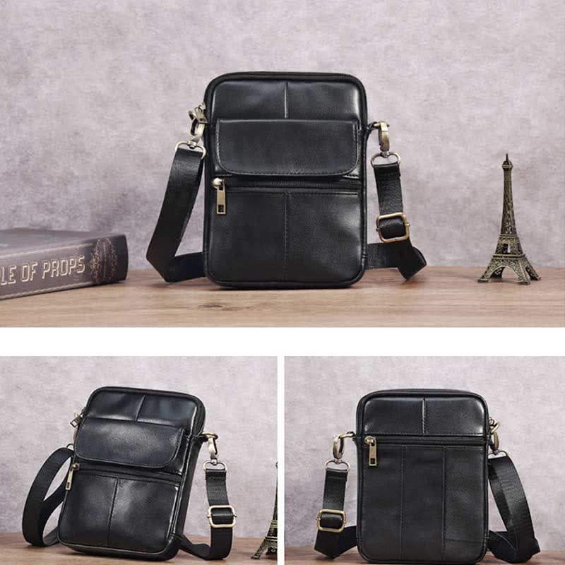 Small leather shoulder bag for men by Belro, featuring a compact design with a shoulder strap and stylish craftsmanship.