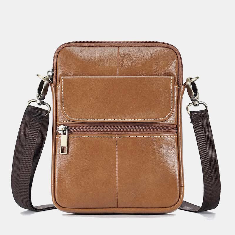 Leather small shoulder bag for men by Belro, stylish messenger bag with adjustable strap and compact design.