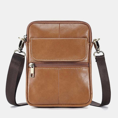 Leather small shoulder bag for men by Belro, stylish messenger bag with adjustable strap and compact design.
