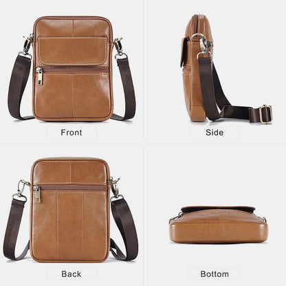 Leather small shoulder bag for men, Belro messenger bag with adjustable strap and compact design for everyday use.