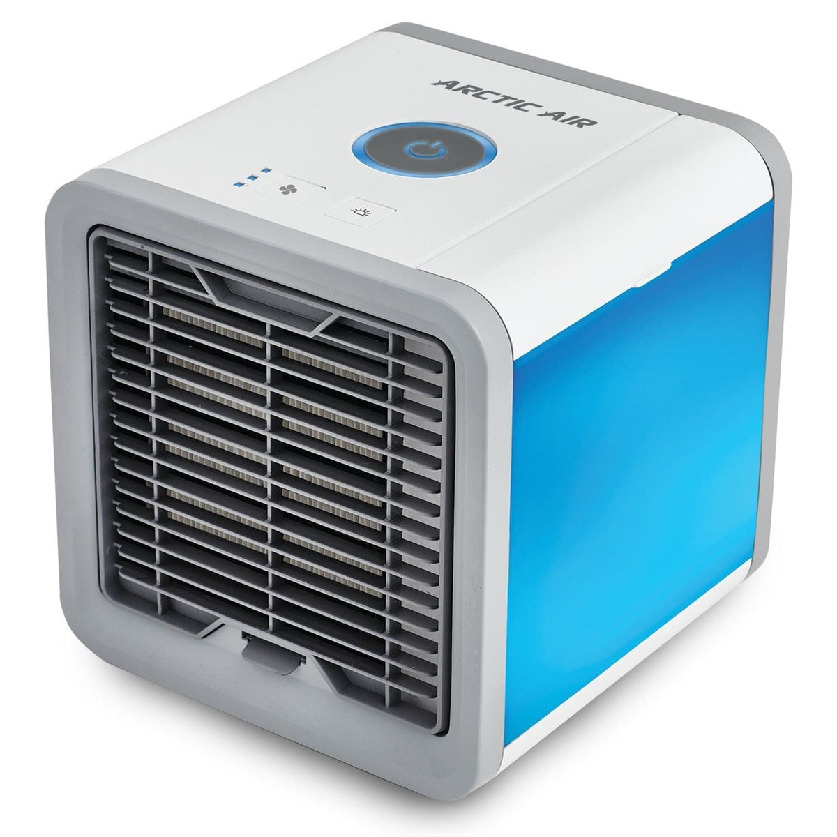 Belro 3-in-1 mobile air conditioner for outdoor use, showing compact unit with vents and control panel in a garden setting.