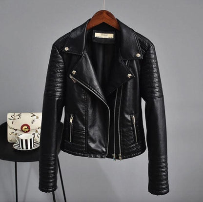 Belro leather biker jacket with classic design, featuring metal zipper details and a fitted style for motorcycle riding.