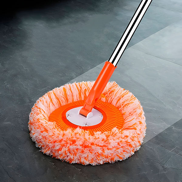 Belro customizable round rotating broom for home cleaning, featuring a colorful handle and adjustable spinning brush head.
