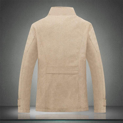 Belro classic wool trench coat displayed on a hanger, showcasing its tailored fit and stylish design.