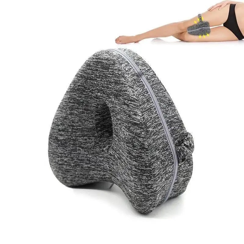 Belro knee pillow for side sleepers, ergonomic support for back and hips, ideal for comfort and proper alignment during sleep.