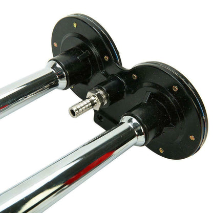 Belro 150 DB car and truck trunk electronic audio system mounted in vehicle trunk area.