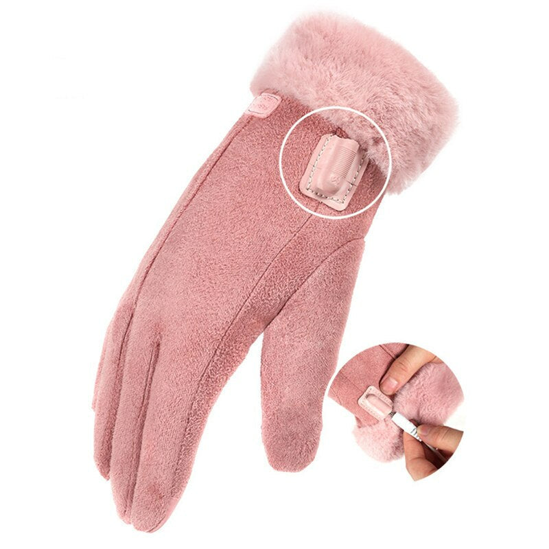 Belro heated winter gloves with 5000mAh battery, designed for outdoor winter activities, featuring insulated fabric and touchscreen fingertips.