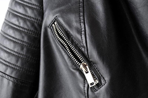 Belro leather biker jacket with classic motorcycle style, featuring silver hardware and a fitted design for motorcycle riders.