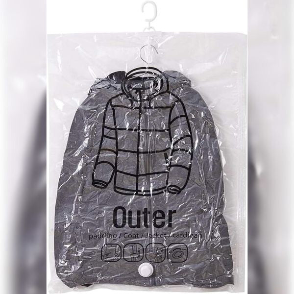 Set of four Belro hanging vacuum storage bags for clothing and linens, designed for space-saving luggage and closet organization.