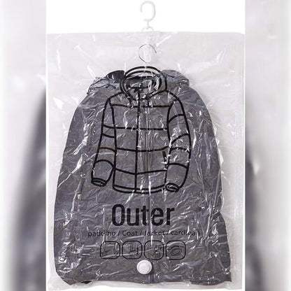Set of four Belro hanging vacuum storage bags for clothing and linens, designed for space-saving luggage and closet organization.