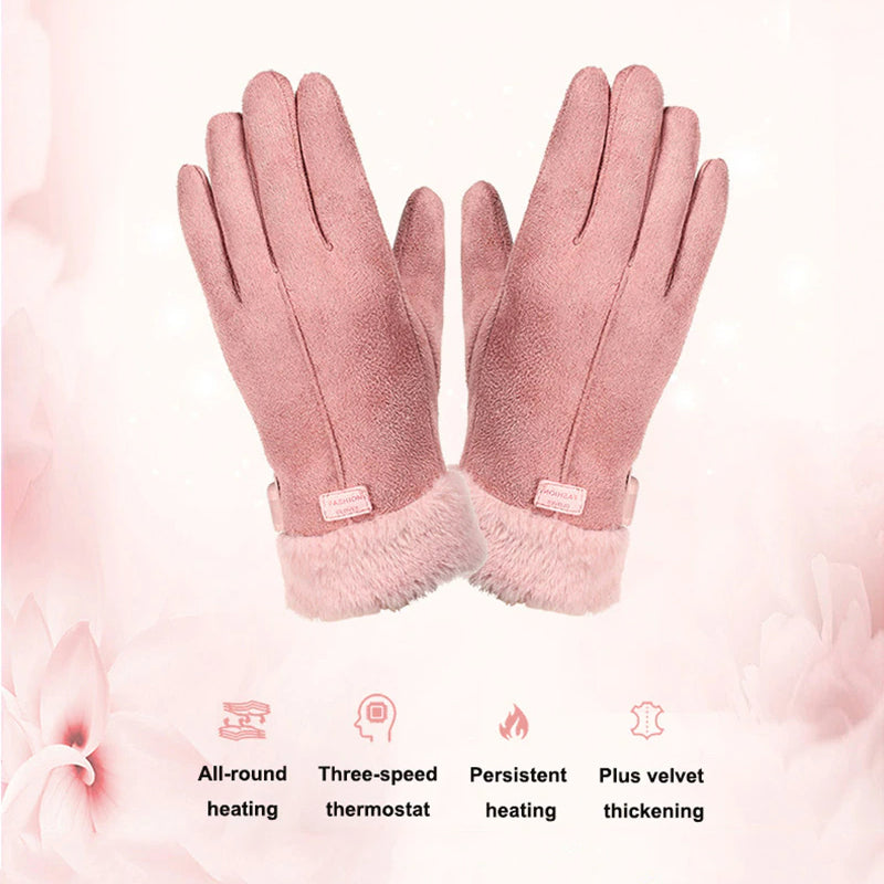 Belro heated winter gloves with 5000mAh battery, designed for outdoor winter use, showing insulated gloves with heating elements.