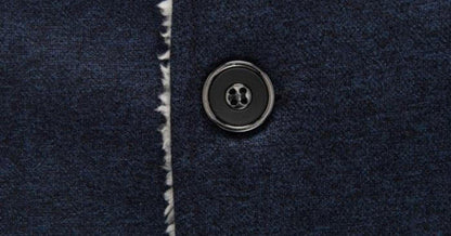 Belro Classic Wool Trench Coat shown on a hanger, featuring a tailored fit, belted waist, and traditional double-breasted design.