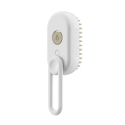 Belro Easy Groom Steam Brush for dogs, showing the handheld grooming tool with steam vents and ergonomic handle.