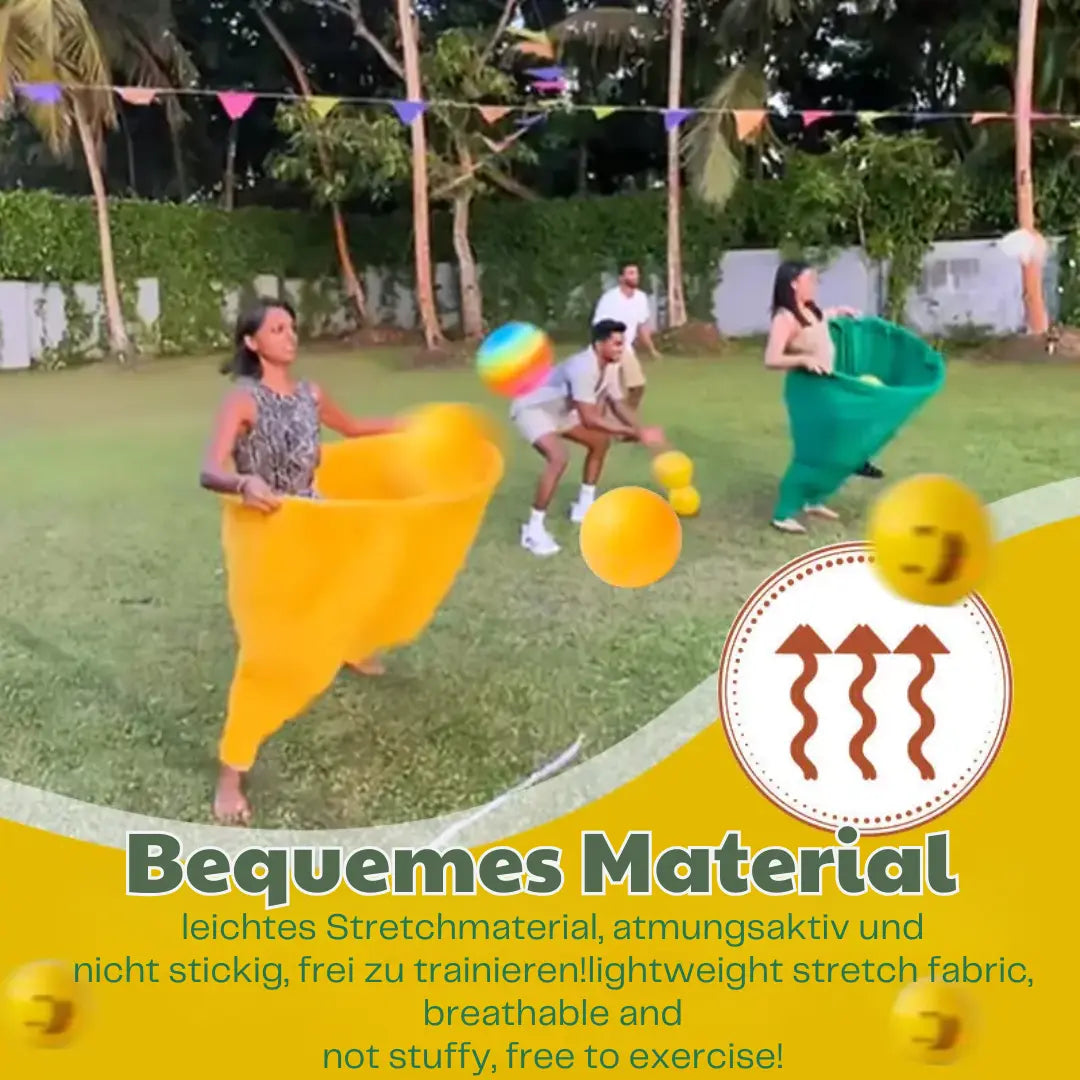 Giant Pants outdoor game by Mivoza featuring bouncy balls for family catch and party fun, ideal for outdoor ball games.