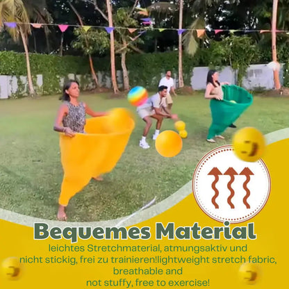 Giant Pants outdoor game by Mivoza featuring bouncy balls for family catch and party fun, ideal for outdoor ball games.