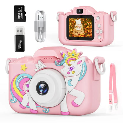 Belro digital children's camera with 32GB memory card, compact electronics device for kids to take photos and videos.